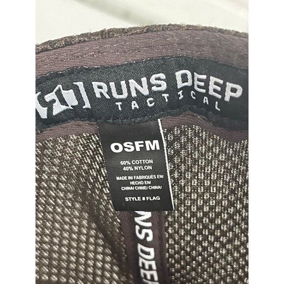 Runs Deep Tactical Camo Mesh Trucker Hat With Embroidered American Flag Mens OS - Picture 5 of 8